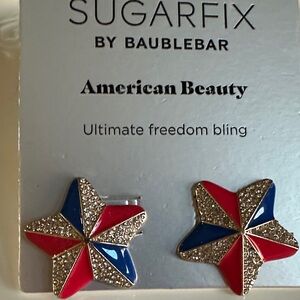 BaubleBar Red, Blue & Gold Starburst Stud Earrings